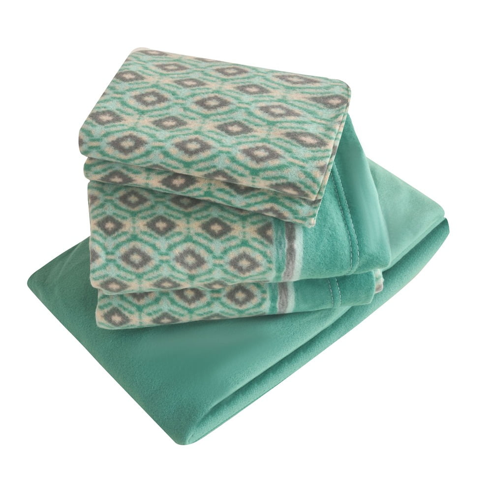 Juego De Sábanas Estampado Polar Térmico Chantilly King Verde