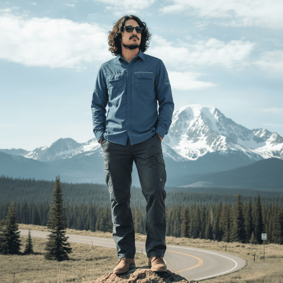 Camisa Outdoor Trekking Hombre Ripstop Protección Uv+50  Azul Royal Talla XXXL