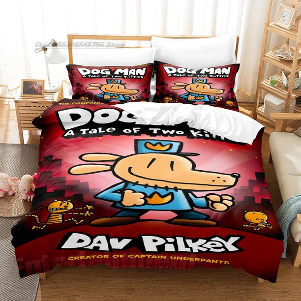 v1098 Bed Sheets DOG MAN Bedding Set Single Twin Full Queen King Size Bed Set Aldult Kid Bedroom Duvetcover Sets Kawaii bed sheet set 3-Piece Bedding Set (1 Duvet Cover + 2 Pillow Shams) Bed Sheets ju