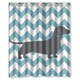 thumbnail image 1 of Cortina de ducha con diseño de chevrón azul y blanco con diseño de perro, con ganchos, tamaño 60 x 72 pulgadas, 1 of 3