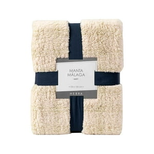 Hebra - Manta Sherpa 125X150 Malaga Verde/Crudo