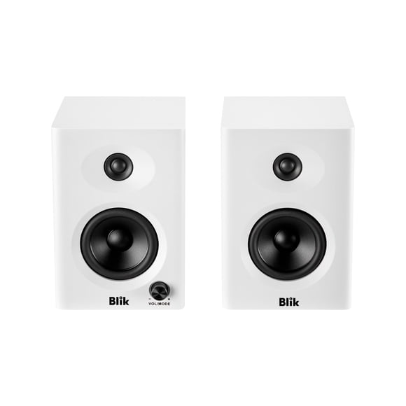 Par Parlantes Hi-Fi Bluetooth Blik Bookshelf Lite 30W RMS Blanco