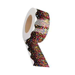 Magideal - Borde Para Tablón De Anuncios Ribete Autoadhesivo Adorno De Puntos Decoración De Pared Con Patrón Atractivo Para Un Estilo Divertido Adecuado Para Gua Negro