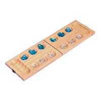 Magideal - Juego De Mesa Mancala De Estrategia Clásica De Madera, Portátil Para Adolescentes, 48 Piedras, Juego De Mesa Mancala Plegable Para Entretenimiento En
