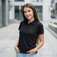 T-World - Polera Mujer Outdoor Smooth Uv Manga Corta Trekking Negro