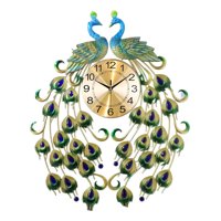 Genérico - Reloj Analógico Pared Diseño Doble Pavo Real Decorativo Jhn