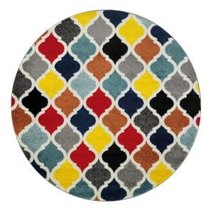 Modalfo - Alfombra Redonda Florida Multicolor 160 X 160 Cm