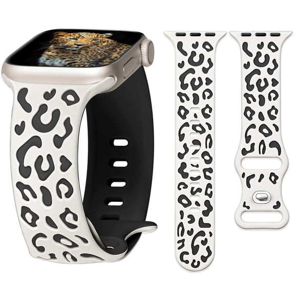 Correa G-ficu 41mm 40mm de silicona con estampado de leopardo para Apple Watch