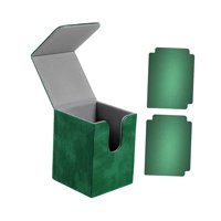 Magideal - Caja De Almacenamiento Para Baraja De Cartas Coleccionables, Organizador De Almacenamiento De Cartas De Juego, Contenedor De Cuero Sintético Para Cart Verde