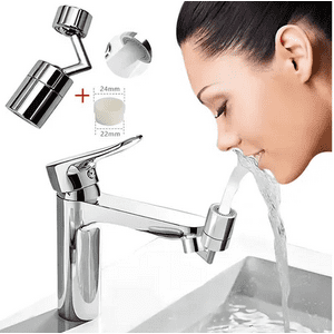 Genérico - Grifo Lavamanos Lavaplatos Giratorio 720 Grados Ahorra Agua Plateado