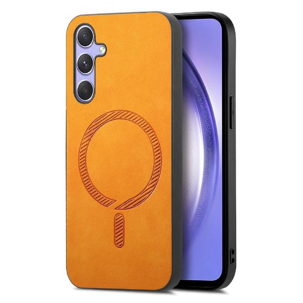 Magnetic Slim Case for Samsung Galaxy A54 with Camera Guard & Anti-Scratch Back Yellow