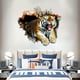 thumbnail image 2 of 2pcs Broken Window 3D Tiger Wall Sticker, 3D Tiger Wall Decoration, For Home Living Room Bedroom Office Hallway Wall Decorations, 2 of 4