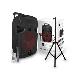 Microlab - Parlante Portatil Rhythm Charger Box 12 + Microfono + Atril Negro