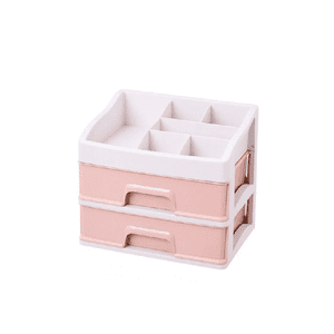 Genérico - Organizador De Cosméticos Con 2 Cajones Para Maquillaje, Color Transparente