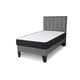 thumbnail image 1 of Cama 1 plaza completa Base americana + colchón de resortes + respaldo barras gris claro, 1 of 2