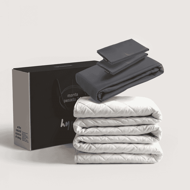 Manta Pesada 3.0 + Funda 100% Bambú | 2 Plazas | 7 Kg | Gris Oscuro | Hypnos