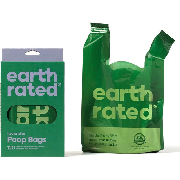 Earth Rated Dog Poop Bags for Dogs, 120 Easy Tie Handle Bags