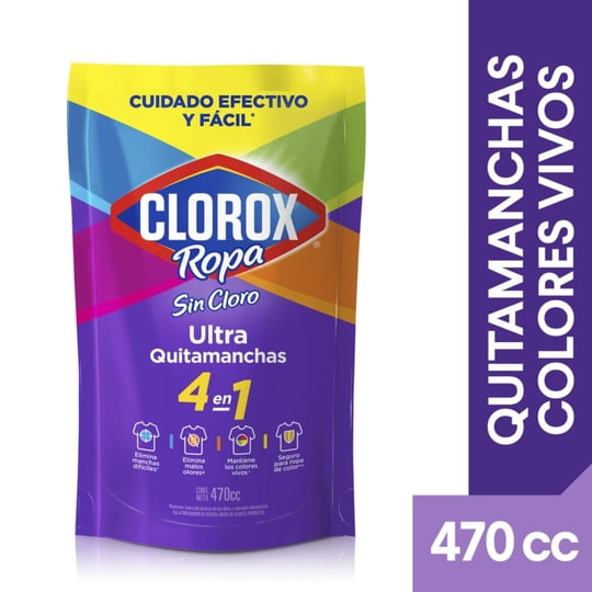 Quitamanchas Líquido Colores Vivos Doypack 470 ml Clorox