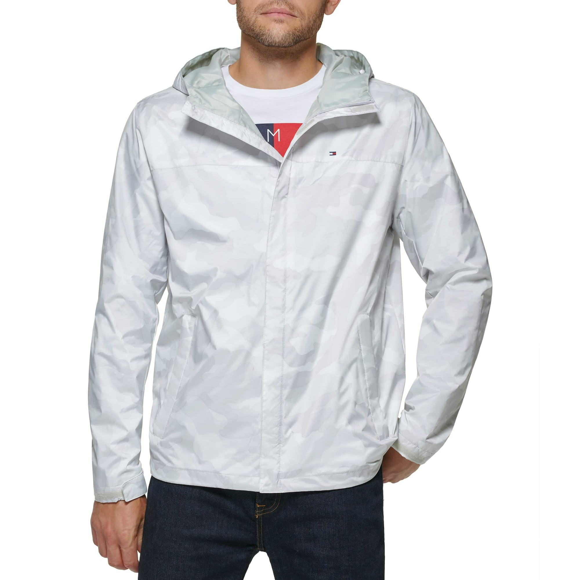 Chaqueta Tommy Hilfiger Ligera Impermeable Con Capucha Para Hombre