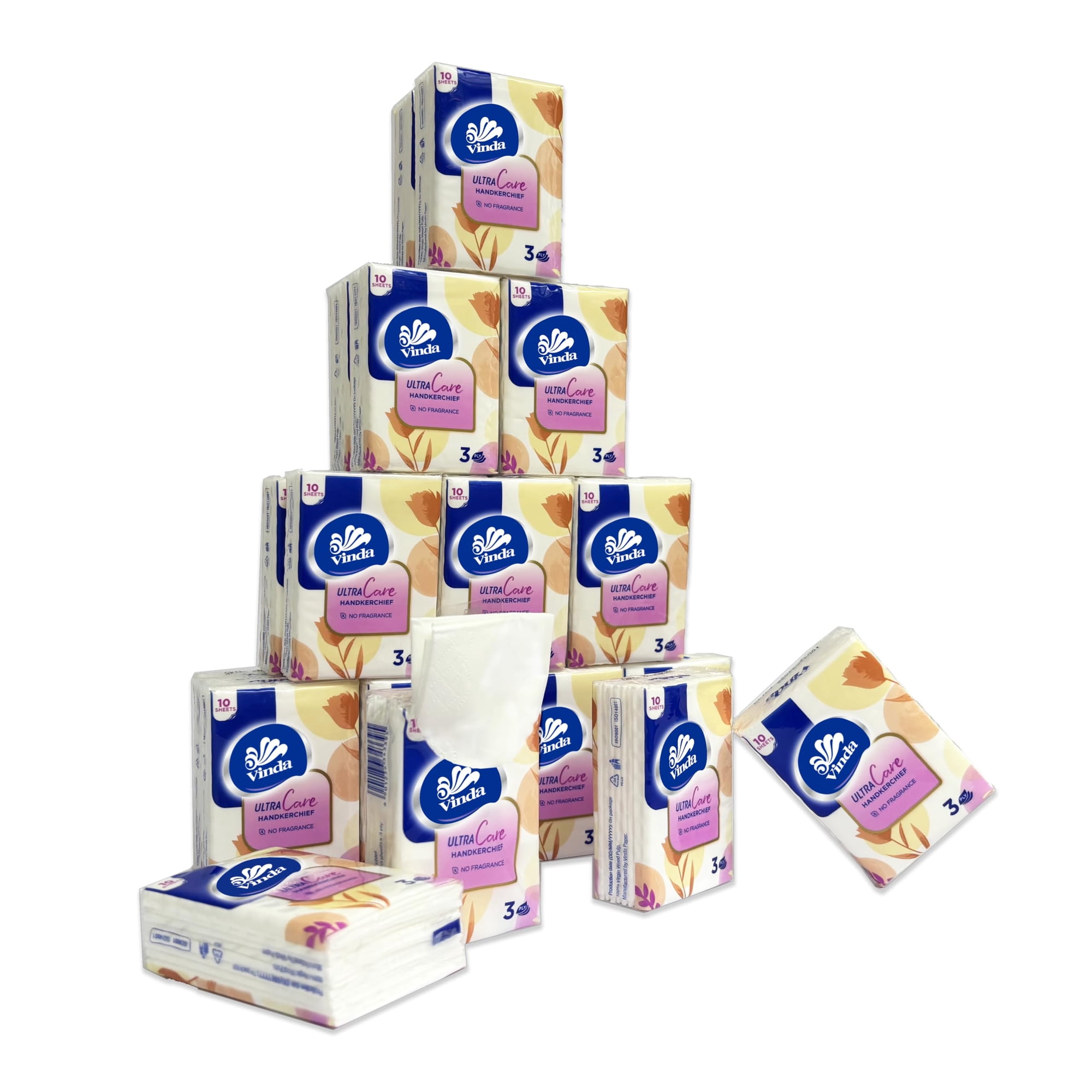 Vinda Paper - Pañuelos De Bolsillo Vinda Mini Ultra Care De 3 Capas (24 X 10)