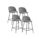 thumbnail image 1 of Pack 4 Taburete Tokio Bar Black 66cm Asiento Gris, 1 of 3