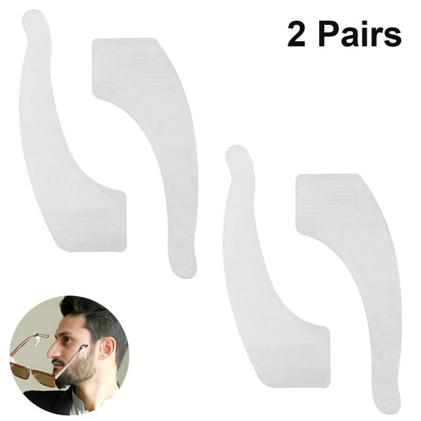 2 pares de cierres de silicona antideslizantes para las orejas, para adultos y niños, accesorios para gafas, ganchos para las patillas.