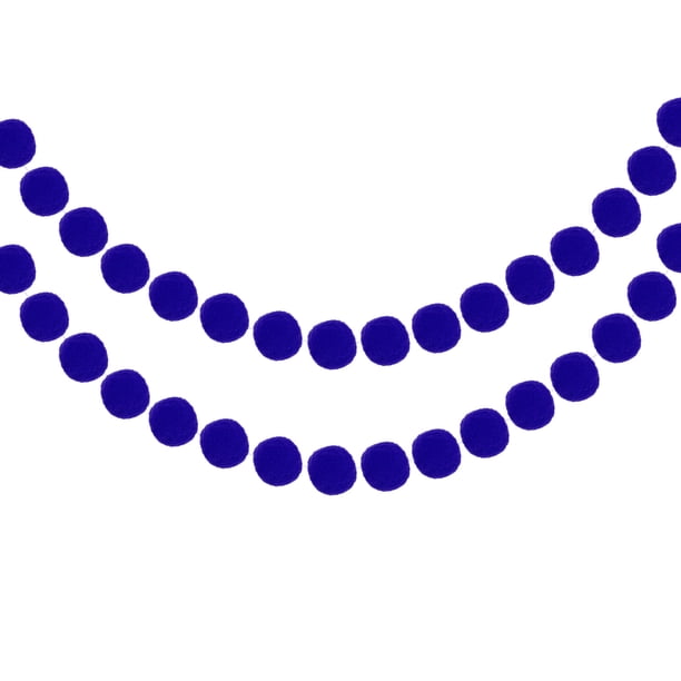 Uxcell 2 piezas de guirnalda de bolas de fieltro azul Pom Pom Guirnalda de bolas colgantes 7.55 pies de largo 20 bolas para Navidad