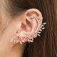 thumbnail image 1 of Xiao Hua Clip de Oreja para Mujer, 1 Pieza de Hoja retro Curvada Juego Completo de Clip de Oreja con Diamante Accesorio de Arete, color Dorado, 1 of 3
