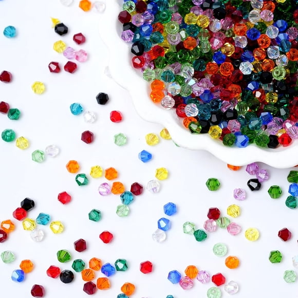Mostacilla Cristal Bicone 4mm Facetada Colores
