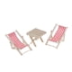 thumbnail image 2 of 1/12 Casa De Mu?ecas Miniatura Madera Rayas Salón Sillas Y Mesa Juego De Playa Rojo, 2 of 5