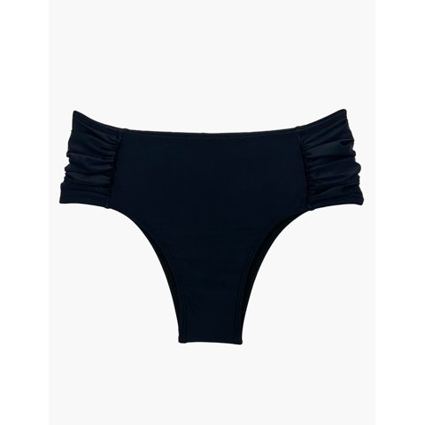 Samia - Bikini Calzón Tanga Drapeado Negro