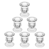 Juego De 6 Portavelas De Vidrio Transparente Btgllas Para Velas Cónicas