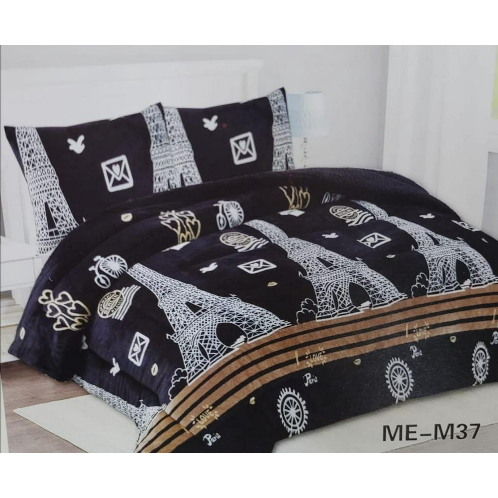 Genérico - Cobertor Chiporro 1 1/2 Plazas - Azul Paris M37