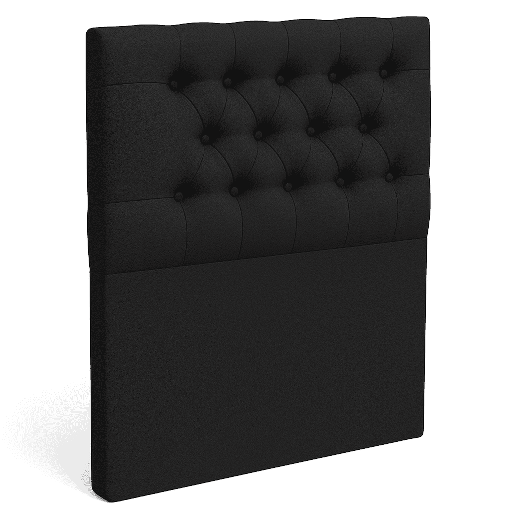 Ethan Desing - Respaldo De Cama 1.5 Plazas Negro Capitone