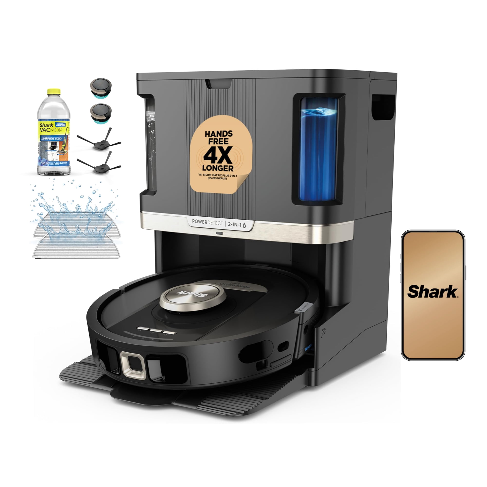 Robot aspirador y trapeador Shark AV2800ZEBK con autovaciado y autorelleno