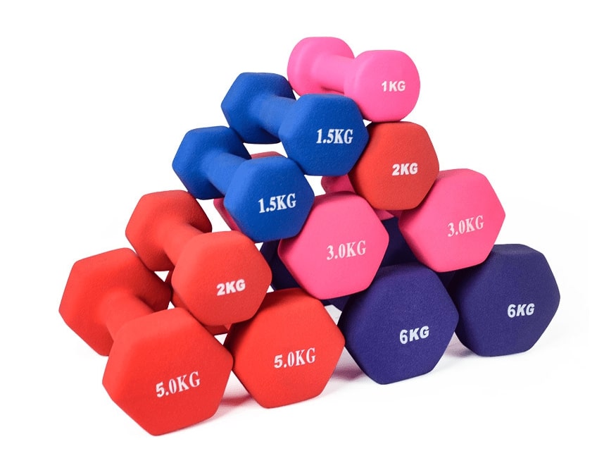 Inaltum Fitness - Par Mancuerna Hexagonal Vinilo Neopreno 2Kg - Total 4Kg