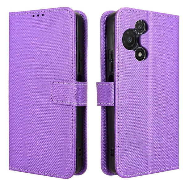 Funda Billetera para TCL 60 SE NxtPaper 5G con Ranuras y Soporte Morado
