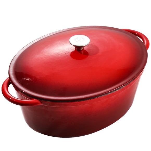 Olla holandesa Vivicreate de 9.6 qt con esmalte rojo degradado de hierro fundido