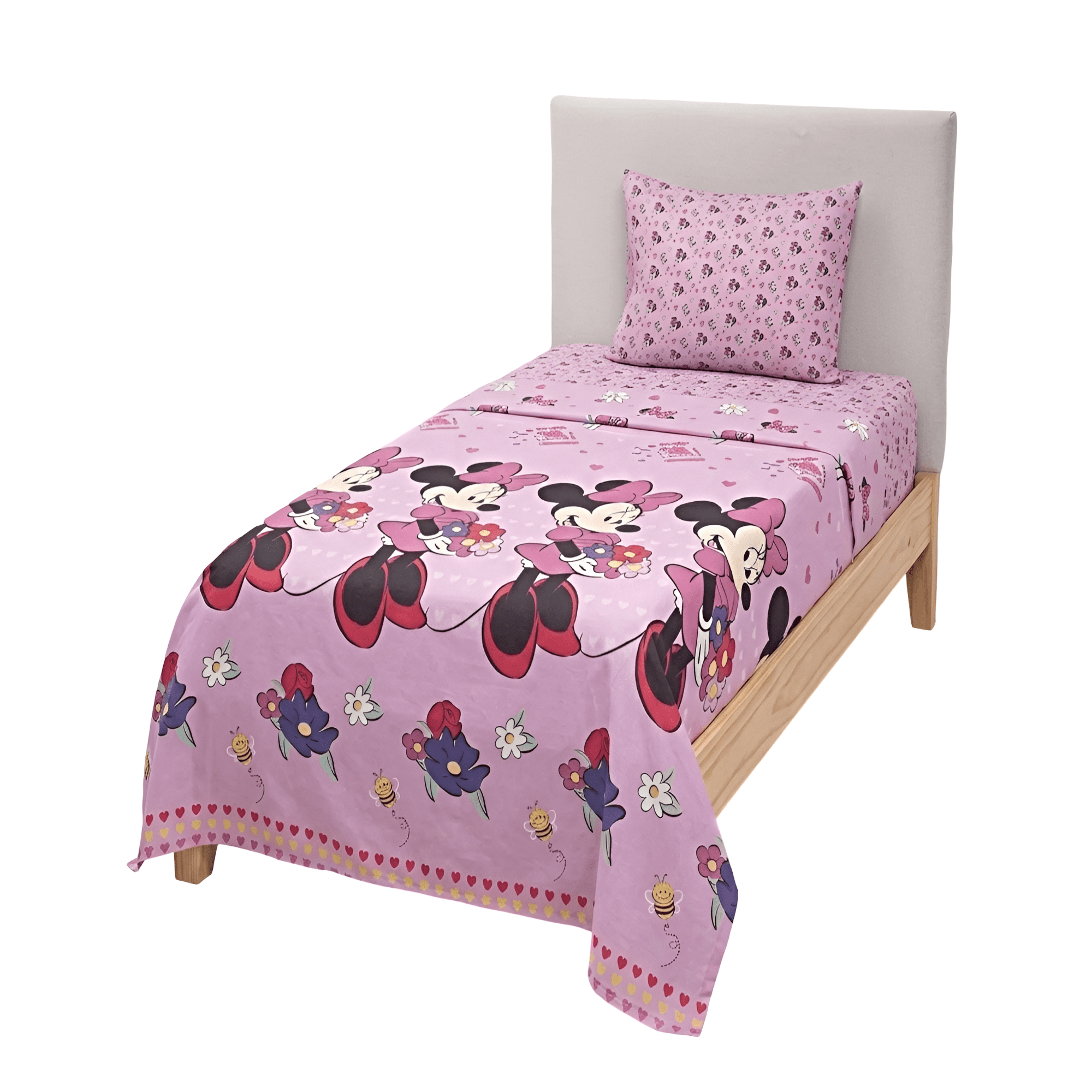 Genérico - Sabana Infantil Poliester Plaza Y Media 165 X 240 Cm Rosa2