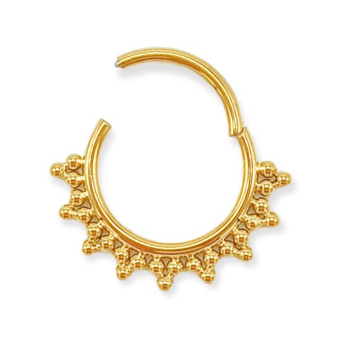 Elbauldejuma - Piercing Septum F136 G23 Titanio Chapado En Oro 18K