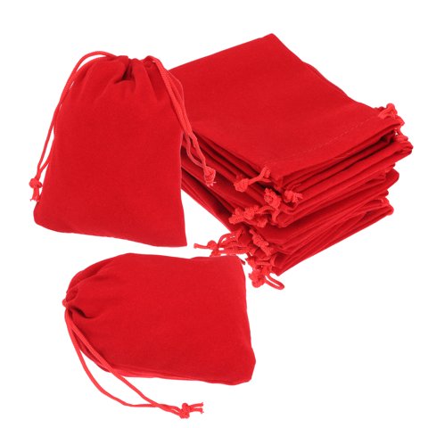 Bolsa De Terciopelo Uxcell Roja 10X12 Cm