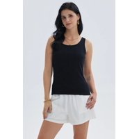 Fashionspark - Polera Mujer Rib Lisa Negro - Lll