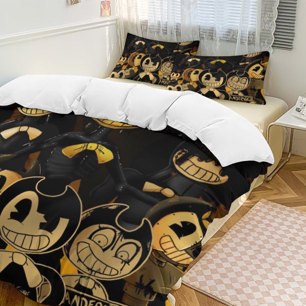 Bendy And The Ink Machine 3-Piece Bedding Set Soft Warm And Comfortable Soft Bed Set for Bedroom