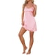 thumbnail image 2 of INSPIRE CHIC Vestido de Dormir de Satén con Tirantes Dobles y Escote en V para Mujeres, Ideal para Regreso a Clases y Descanso, Talla L Pik, 2 of 6