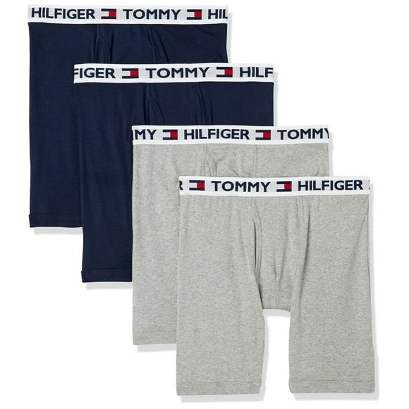 Calzoncillo bóxer Tommy Hilfiger con 4 bolsillos para hombre, color gris/azul marino, XL