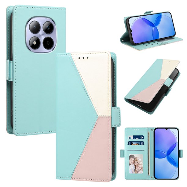 Funda Tipo Libro para Xiaomi Redmi Note 15 Pro 4G con Ranuras, Verde