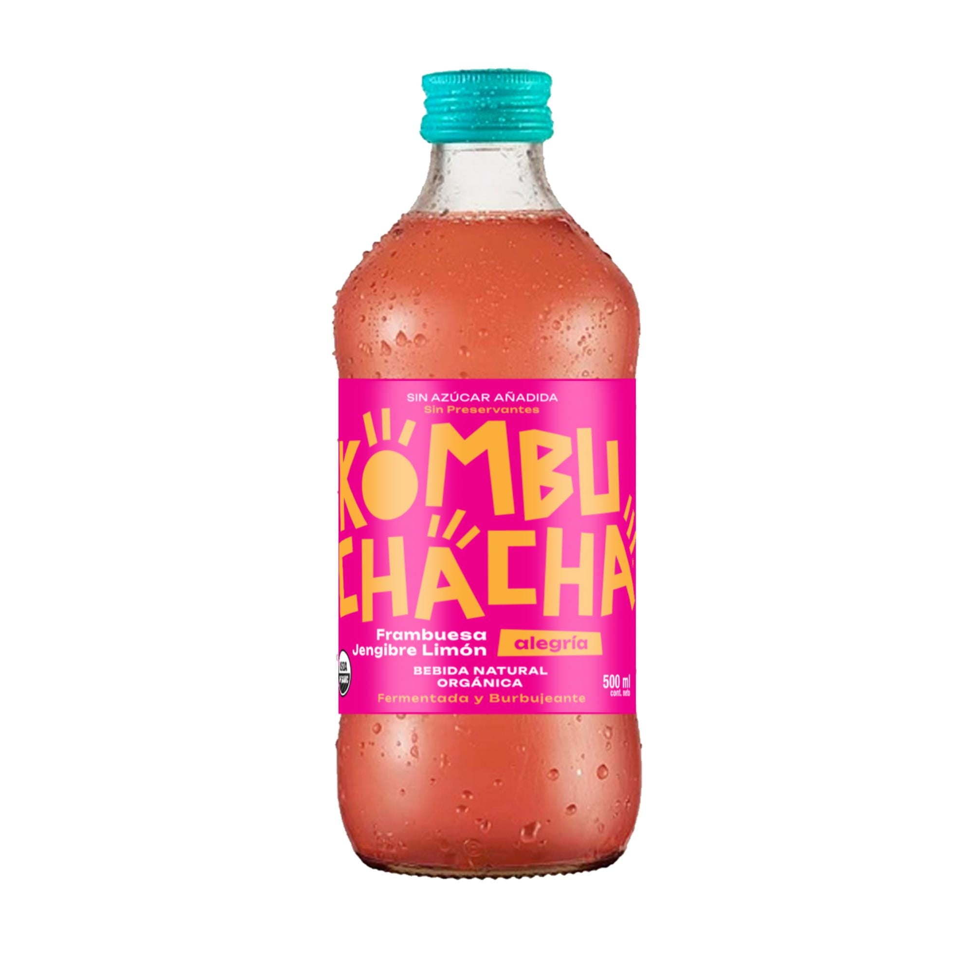 Bebida Frambuesa Sin Azúcar Añadida Botella 500 Kombuchacha