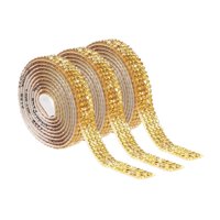 Magideal - 3Pcs Cintas De Diamantes De Diamantes De Diamantes De Diario Infructuales Cinta De Imitación De Diamantes De Imitación Múltiple Tiras De Diamantes De Oro