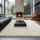 thumbnail image 5 of Area Rug Ophanie para sala de estar y dormitorio, 9 x 12 pies, color marfil Shaggy, 5 of 6