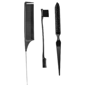 Ioensy - Juego De 3 Brochas Para Bordes, Para El Cuidado De Los Bordes Y La Espalda, Color Negro